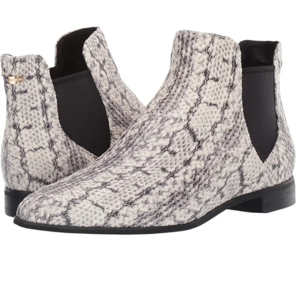 Cole Hahn snakeskin flat boot
